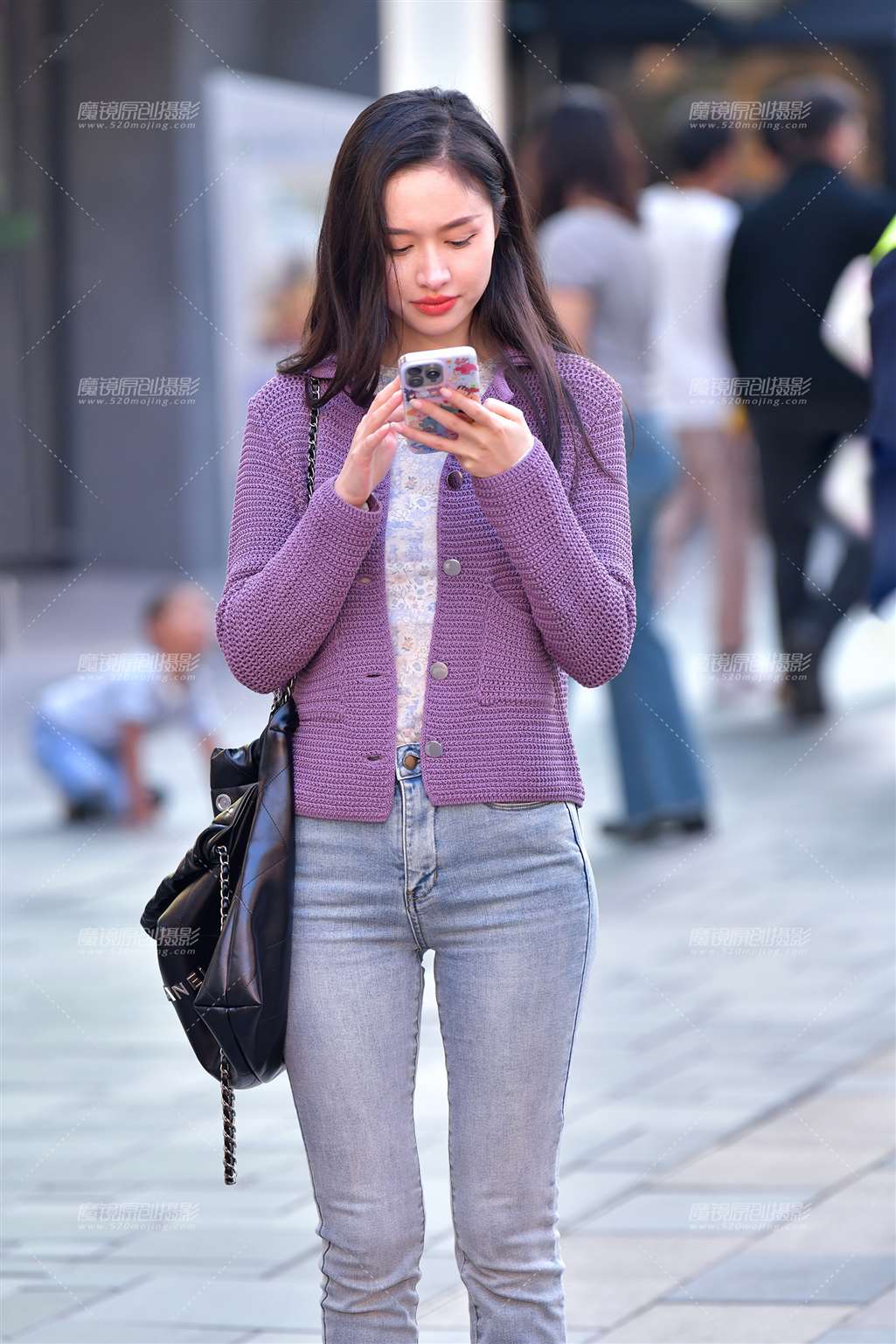 图片[5]-甜美牛仔裤美女-街拍流行馆