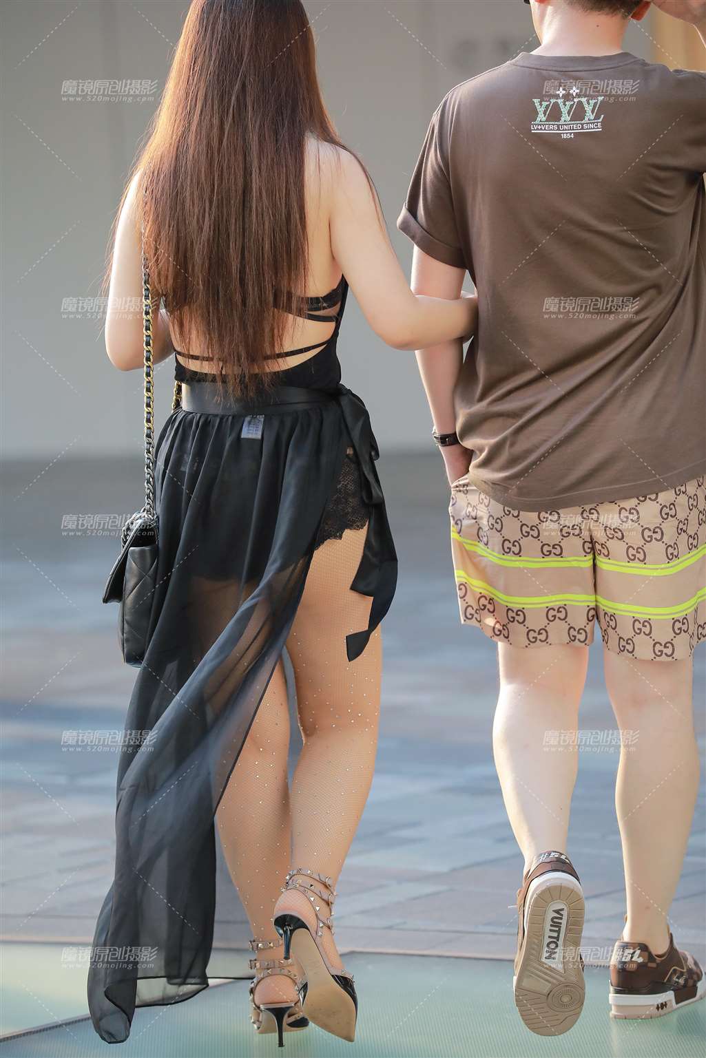 图片[2]-网纱蓝裙辣妈（三）-街拍流行馆