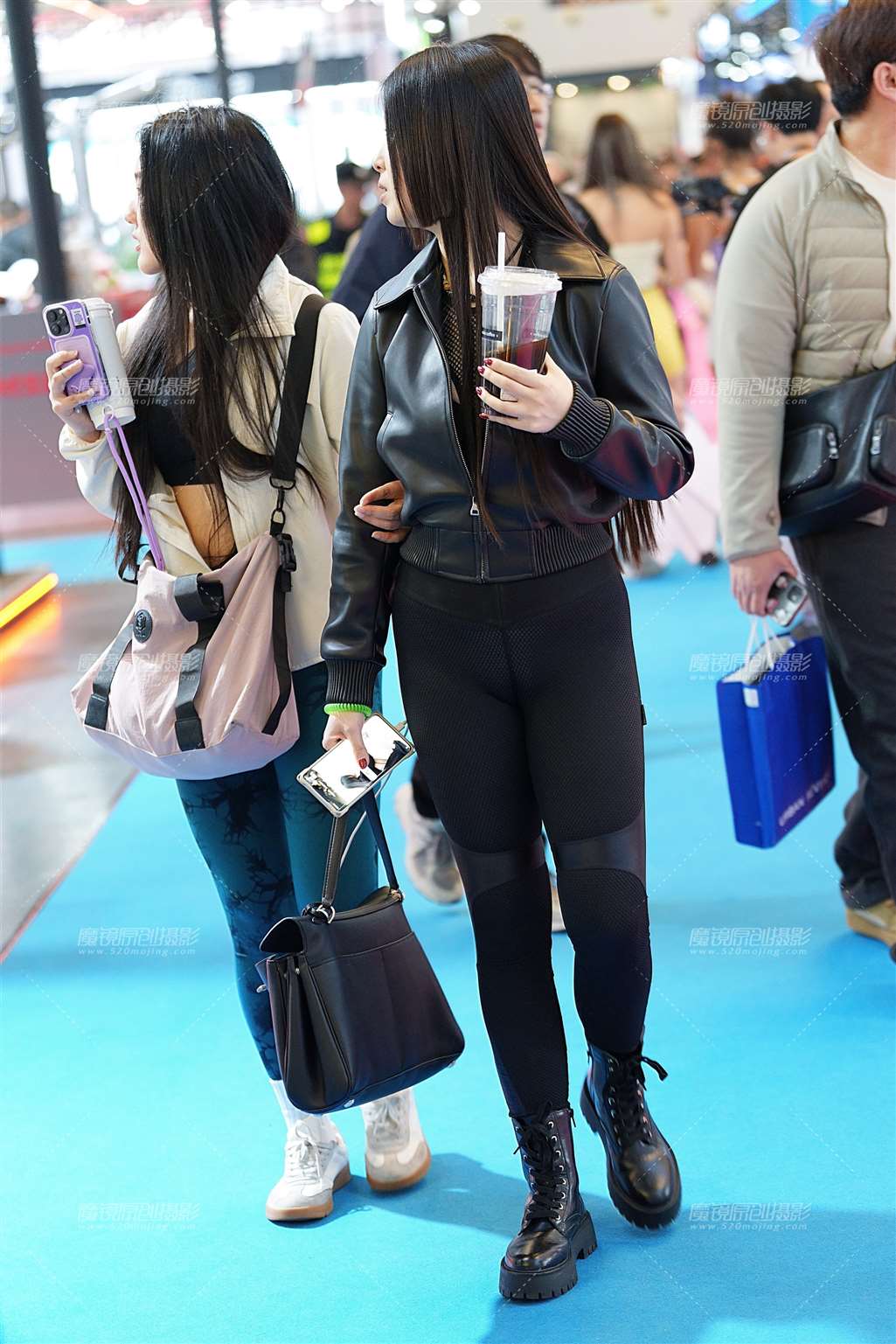 图片[5]-黑色紧身网眼皮裤 18P-流行馆